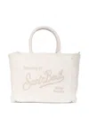 Mc2 Saint Barth Colette Embroidered Fringed Tote Bag In Neutral