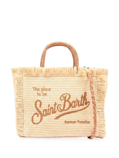Mc2 Saint Barth Colette Embroidered Tote Bag In Neutral