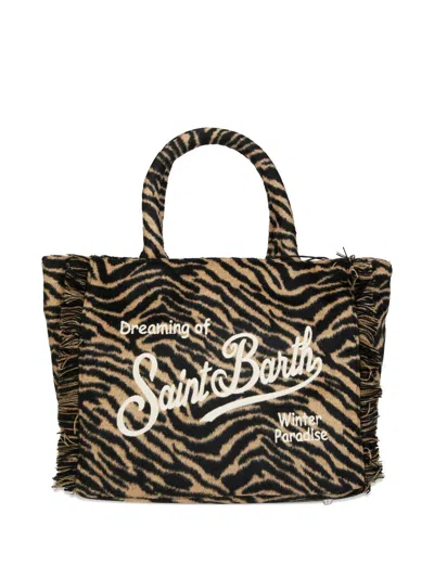 MC2 SAINT BARTH COLETTE FELT ANIMAL PRINT SHOPPING BAG MC2 SAINT BARTH