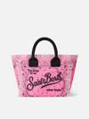 Mc2 Saint Barth Vanity Canvas Shoulder Bag With Red Bandanna Print In Pink