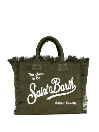 Mc2 Saint Barth Colette Frayed Linen Tote Bag In Orange