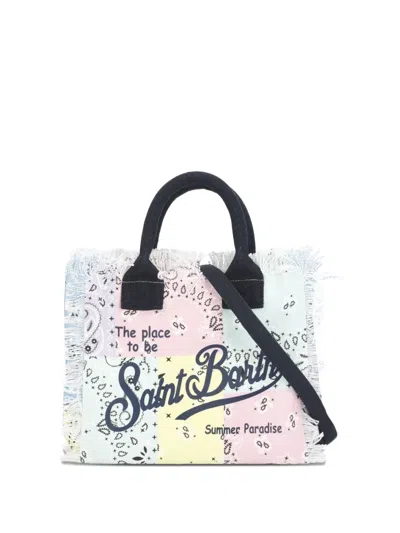 Mc2 Saint Barth Colette Frayed Tote Bag In Blue