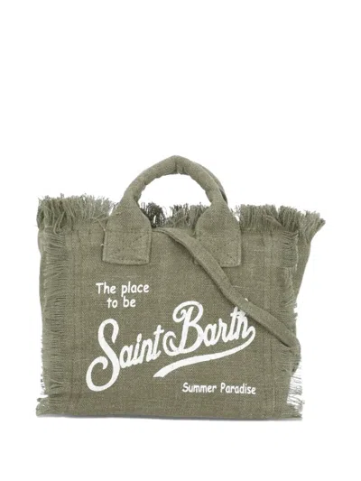 Mc2 Saint Barth Colette Frayed Tote Bag In Green