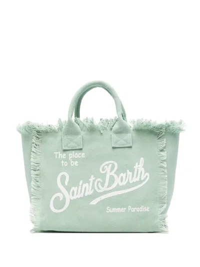 Mc2 Saint Barth Colette Frayed Tote Bag In Green
