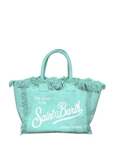 Mc2 Saint Barth Colette Frayed-edge Tote Bag In Green