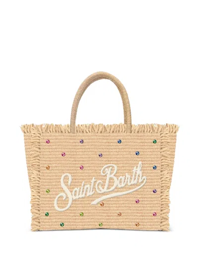 Mc2 Saint Barth Medium Colette Crystal-embellished Tote Bag In Brown