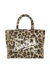 Mc2 Saint Barth Colette Fringed-leopard Felt Tote Bag In Neutral