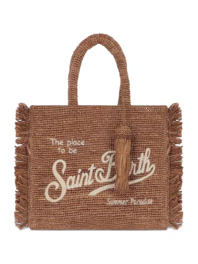 Mc2 Saint Barth Colette Fringed Tassel Tote Bag In Brown
