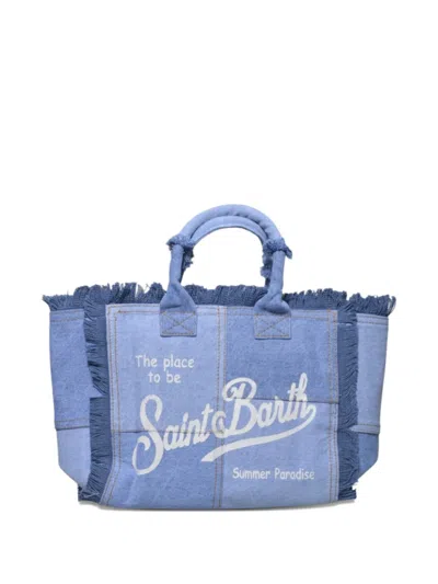 Mc2 Saint Barth Colette Fringed Tote Bag In Blue