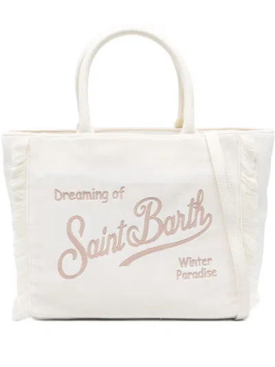 Mc2 Saint Barth Colette Fringed Tote Bag In White