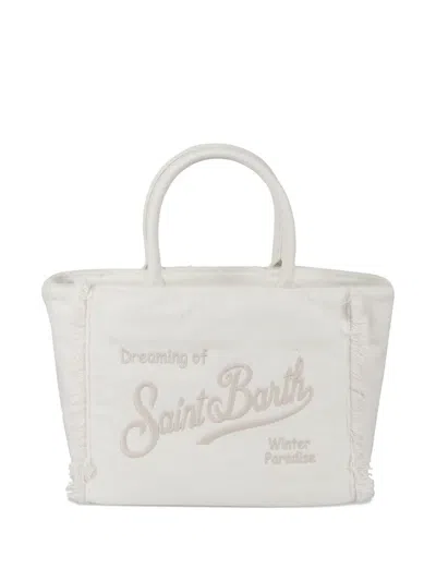 Mc2 Saint Barth Colette Fringed Tote Bag In White