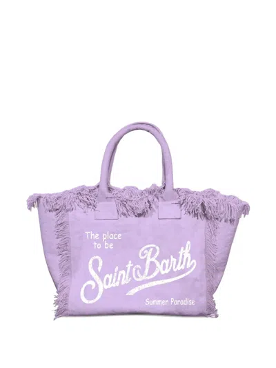 Mc2 Saint Barth Colette Fringed-trim Tote Bag In Purple