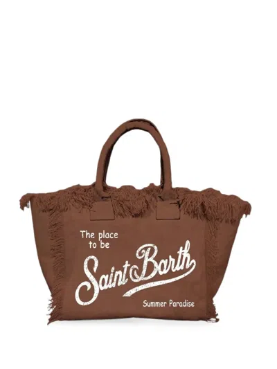 Mc2 Saint Barth Colette Fringe-trim Tote Bag In Brown