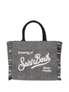 Mc2 Saint Barth Colette Herringbone Fringed Tote Bag In Gray