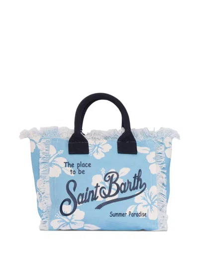 Mc2 Saint Barth Colette Hibiscus-print Tote Bag In Blue