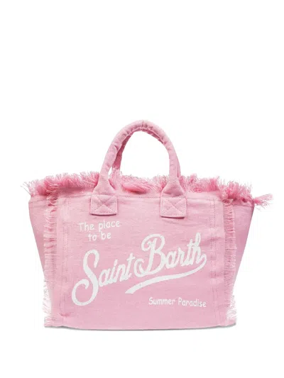 Mc2 Saint Barth Colette Linen Tote Bag In Pink