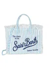 Mc2 Saint Barth Colette Patch Linen Blue Stripes Bag