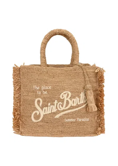Mc2 Saint Barth Colette Raffia Fringes Brown Bag