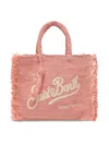Mc2 Saint Barth Colette Raffia Fringes Pink Bag