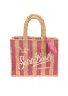 Mc2 Saint Barth Colette Raffia Stripes Pop Pink Bag