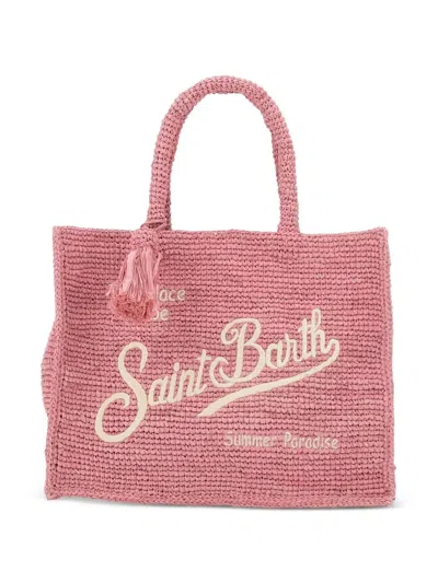 Mc2 Saint Barth Colette Raffia Tote Bag In Pink
