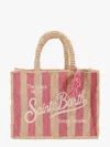 Mc2 Saint Barth Colette Rafia Handbag With Stripes Motif
