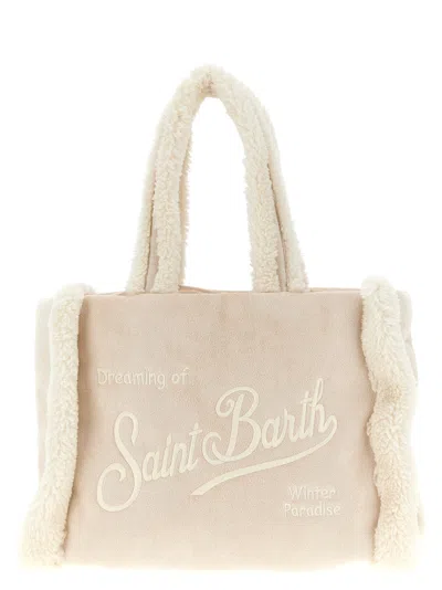 Mc2 Saint Barth Colette Shearling Hand Bags Beige
