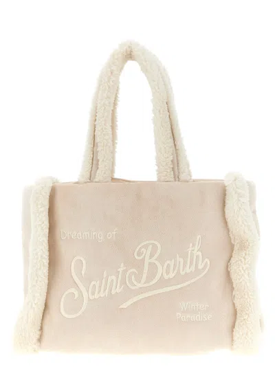 Mc2 Saint Barth Colette Shearling Handbag In Sand