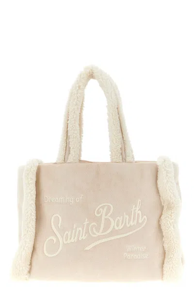 Mc2 Saint Barth 'colette Shearling' Handbag In Sand