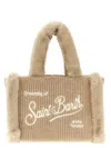 Mc2 Saint Barth Vanity Mini Shearling Rib Hand Bags Beige In Brown