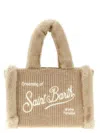 Mc2 Saint Barth Vanity Mini Shearling Rib Hand Bags Beige In Brown