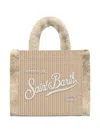 Mc2 Saint Barth Colette Shearling Rib Tote Bag In Neutral