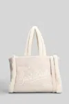 Mc2 Saint Barth Colette Shearling  Tote In White