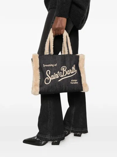 Mc2 Saint Barth Colette Shearling-effect Tote Bag In Brown