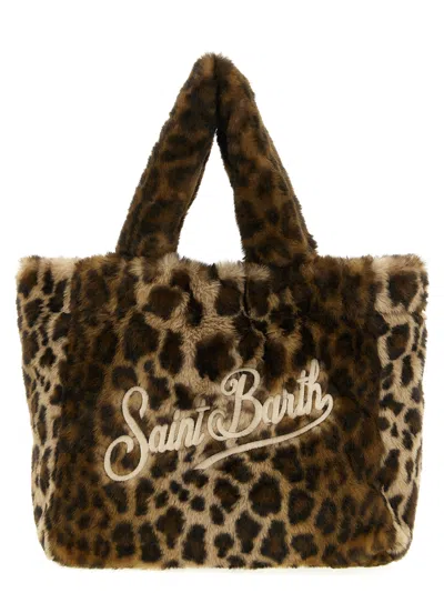 Mc2 Saint Barth Colette Soft Fur Handbag In Brown