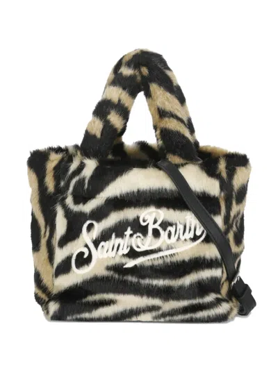 Mc2 Saint Barth Colette Soft Fur Zebra-patterned Tote Bag In Animal Print