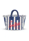 Mc2 Saint Barth Colette Sponge Terry Stripes Bag V6141 Embroidery In Multi