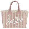 Mc2 Saint Barth Colette Sponge Terry Stripes Cream &amp; Pink Bag