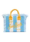 Mc2 Saint Barth Colette Sponge Terry Stripes White &amp; Blue Bag