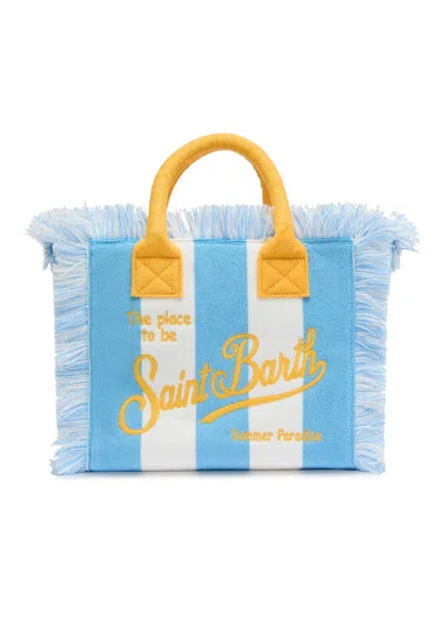 Mc2 Saint Barth Colette Sponge Terry Stripes White &amp; Blue Bag