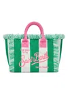 Mc2 Saint Barth Colette Sponge Terry Stripes White &amp; Green Bag