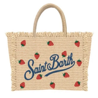 Mc2 Saint Barth Colette Straw &amp; Strawberry Brown Bag | Straw Weave