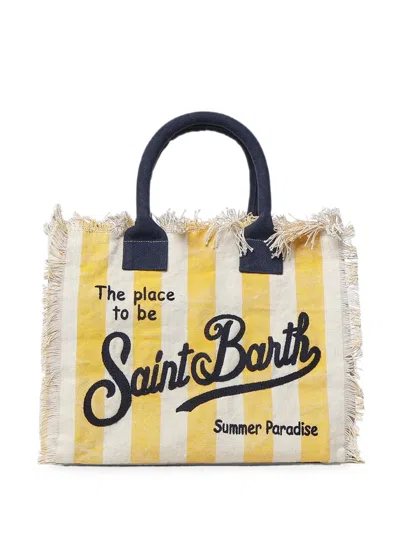 Mc2 Saint Barth Colette Striped Frayed Tote Bag In Multi