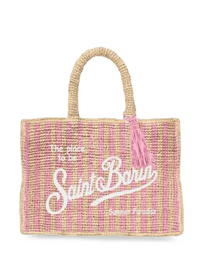 Mc2 Saint Barth Colette Striped Raffia Tote Bag In Pattern