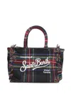 Mc2 Saint Barth Colette Tartan-pattern Tote Bag In Black