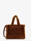 Mc2 Saint Barth Colette Teddy Crossbody Bag With Logo On The Front In Brown