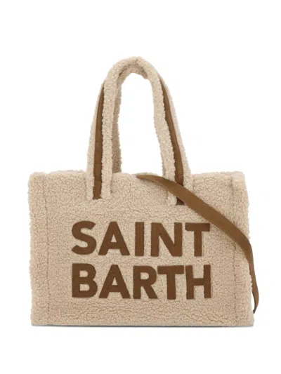Mc2 Saint Barth Colette Teddy Logo Tote Bag In Neutral