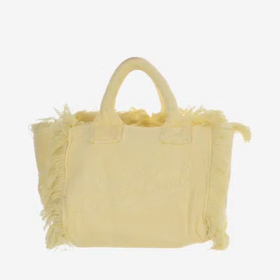 Mc2 Saint Barth Colette Terry Cloth Tote Bag With Embroidery In Yellow