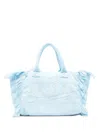 Mc2 Saint Barth Colette Terry Embossed-logo Fringed Tote Bag
