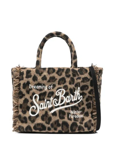 Mc2 Saint Barth Vanity Leopard-print Tote Bag In Brown